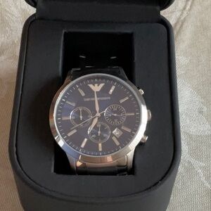 Emporio Armani Black Watch with Chronograph Design